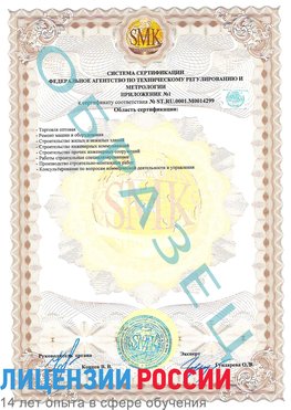 Образец сертификата соответствия (приложение) Зеленогорск Сертификат ISO 14001